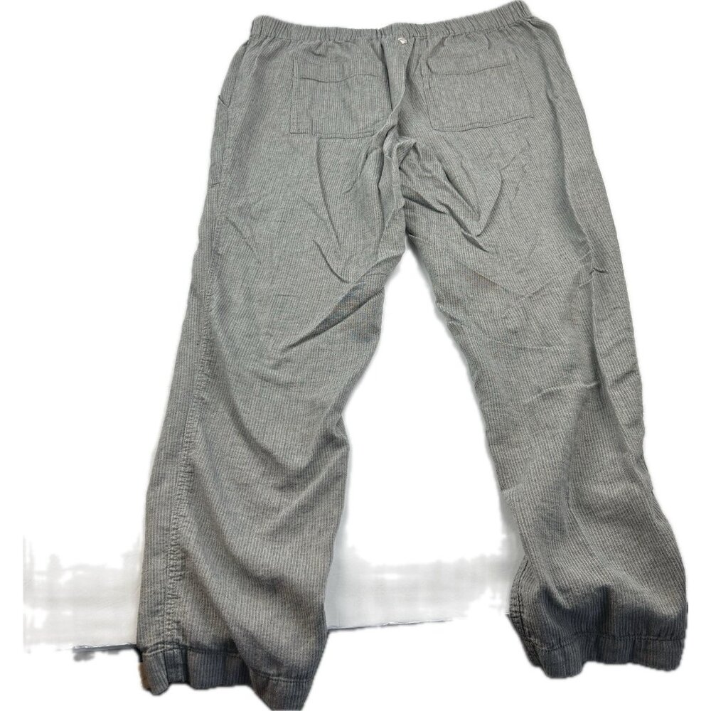 PRANA Breathe Pants Womens Xl Gray Ribbed Drawstring Cropped Outdoor Travel - Picture 3 of 13